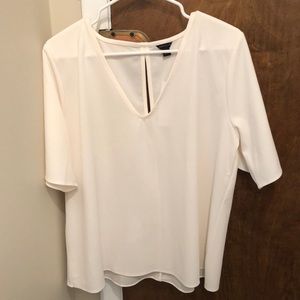 Ann Taylor V Neck Cream Blouse
